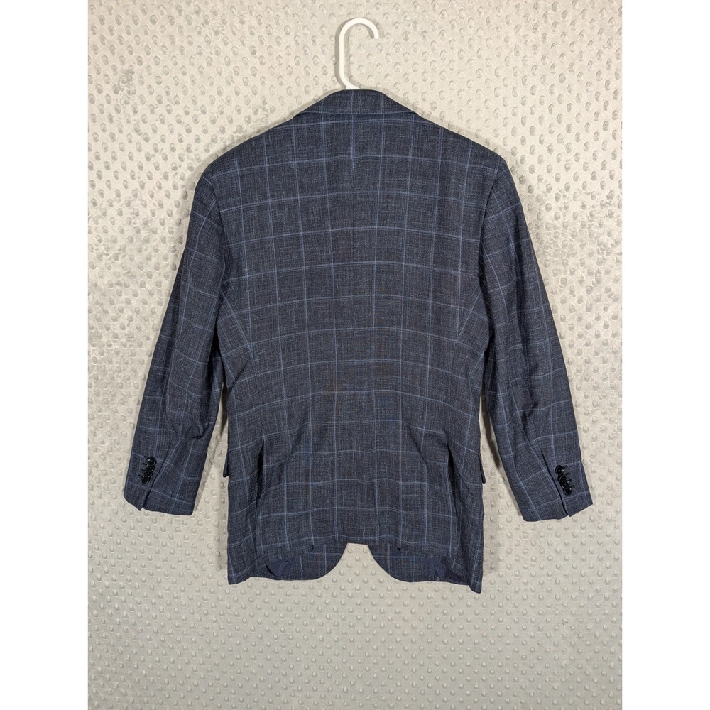 Sid Mashburn Blazer Men's 36S Navy Check Wool Silk Linen Suit Jacket Half Lined - Picture 6 of 16